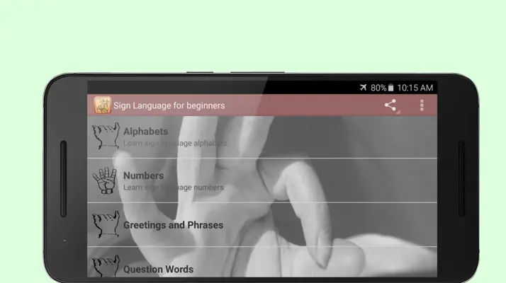 Sign language for beginners android App screenshot 2